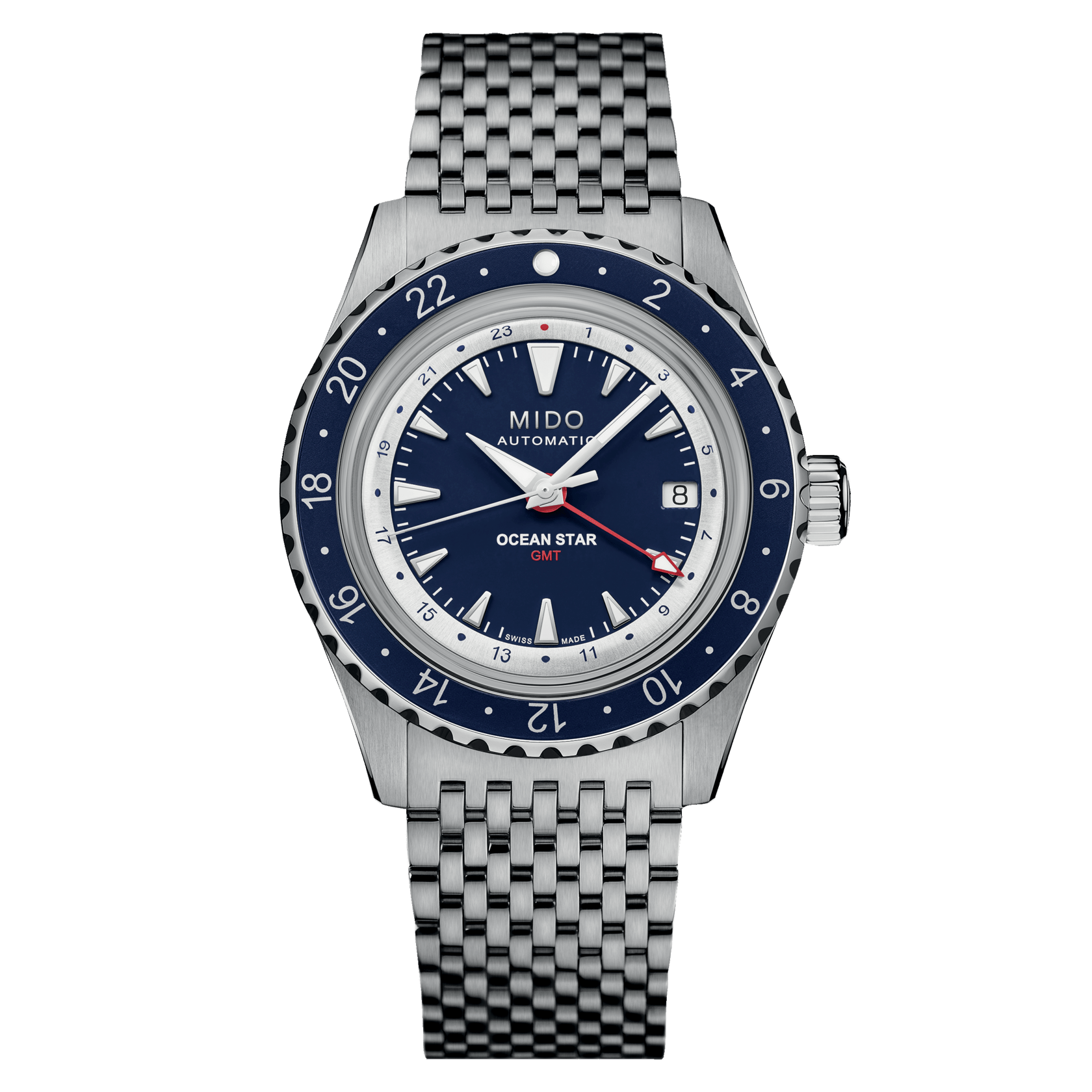 Mido Ocean Star GMT Special Edition Blue Men's Watch M0268291804100 - Luxury Swiss Automatic Diver Watch for Travel & Business