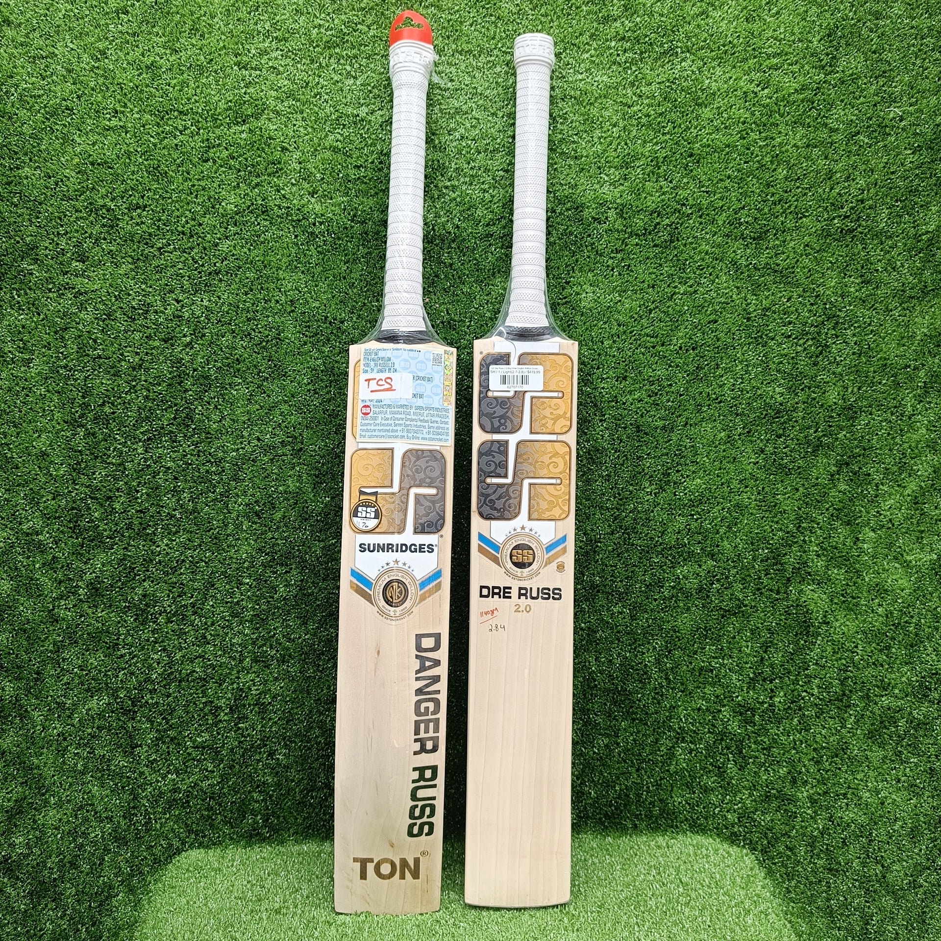 SS Dre Russ 2.0 Big Hitter English Willow Cricket Bat - Professional Grade Cricket Equipment for Matches & Training | Perfect for League Play & Practice Sessions