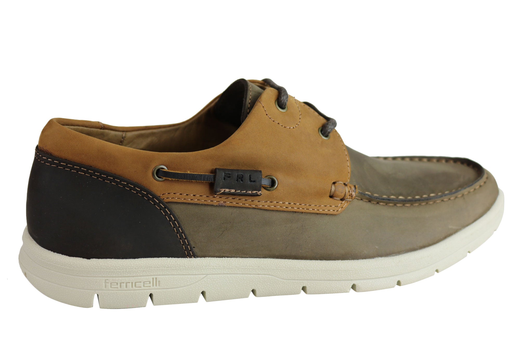 Ferricelli Men's Comfortable Cushioned Leather Lace-Up Casual Shoes - Perfect for Work, Walking & Everyday Wear