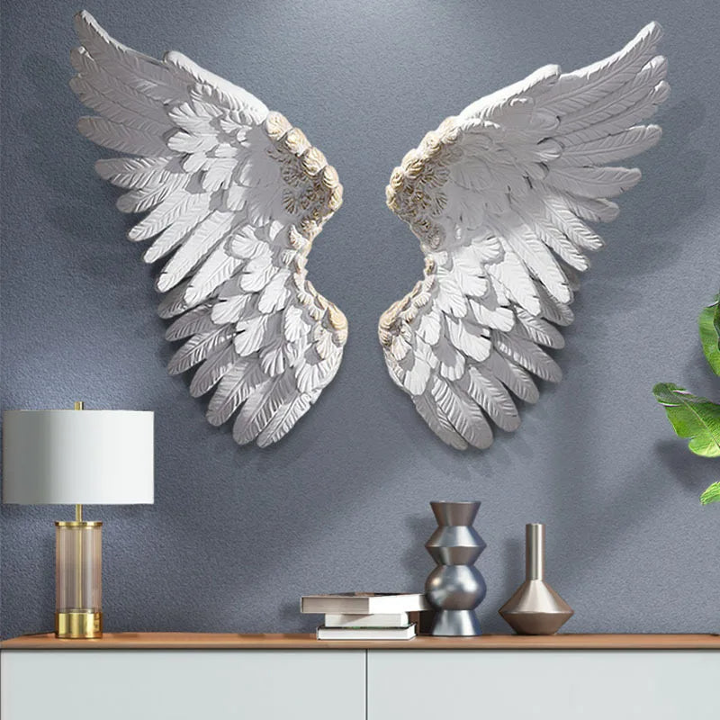 Angel Wings Wall Hanging Art Decor - Handmade Bohemian Home Decor for Living Room, Bedroom & Nursery - Perfect for Boho Chic, Farmhouse & Spiritual Spaces