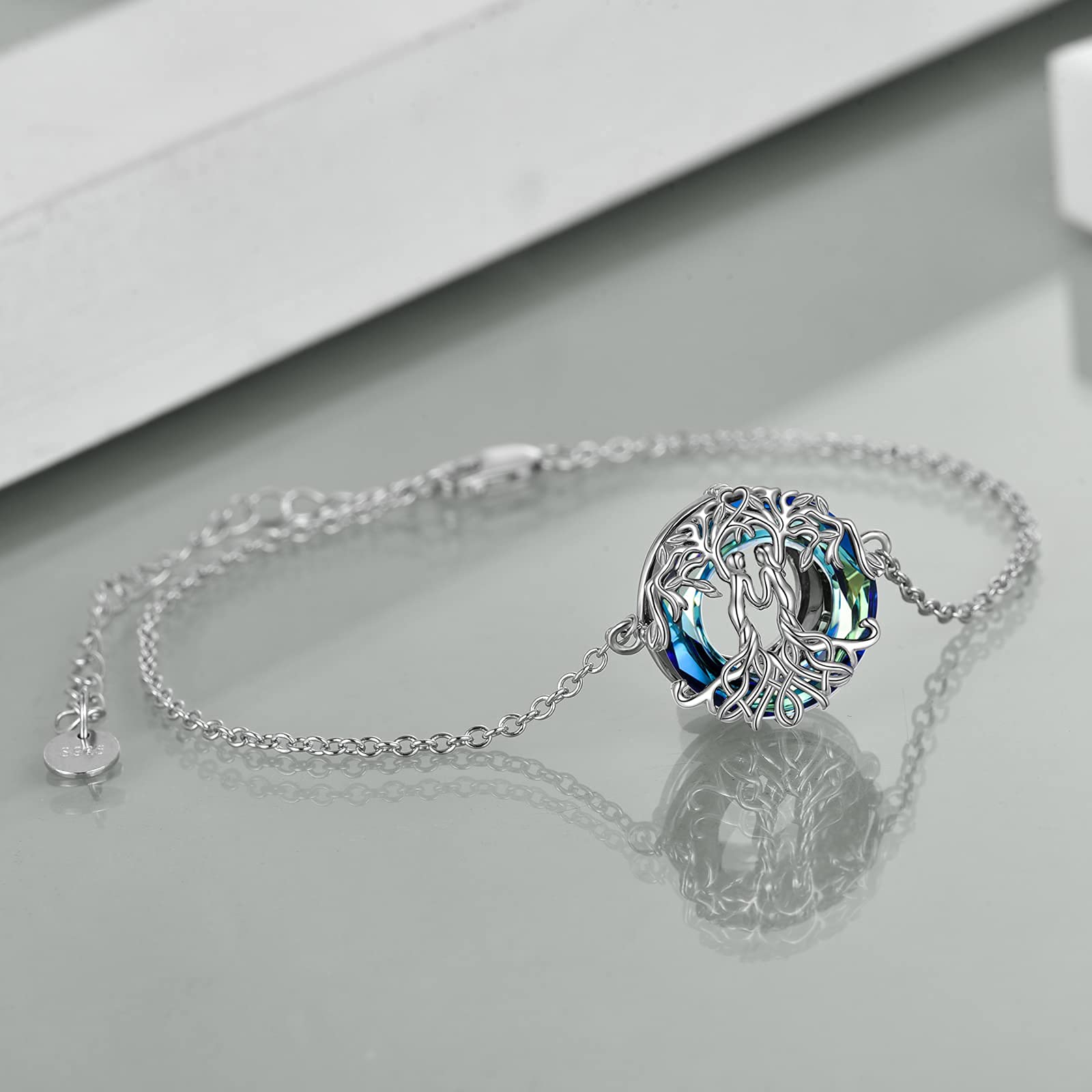 YFN Sterling Silver Tree of Life Sister Necklace & Crystal Bracelet Jewelry Set - Meaningful Birthday Gift for Sisters | Perfect for Anniversaries, Christmas & Sister Appreciation Gifts