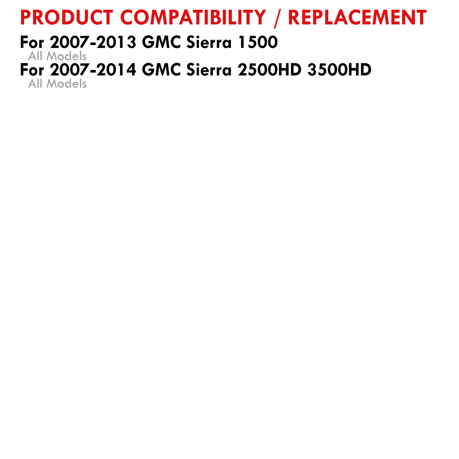 LED DRL Headlights for GMC Sierra 1500/2500HD/3500HD 2007-2014 - Black Housing, Clear Lens - Daytime Running Lights