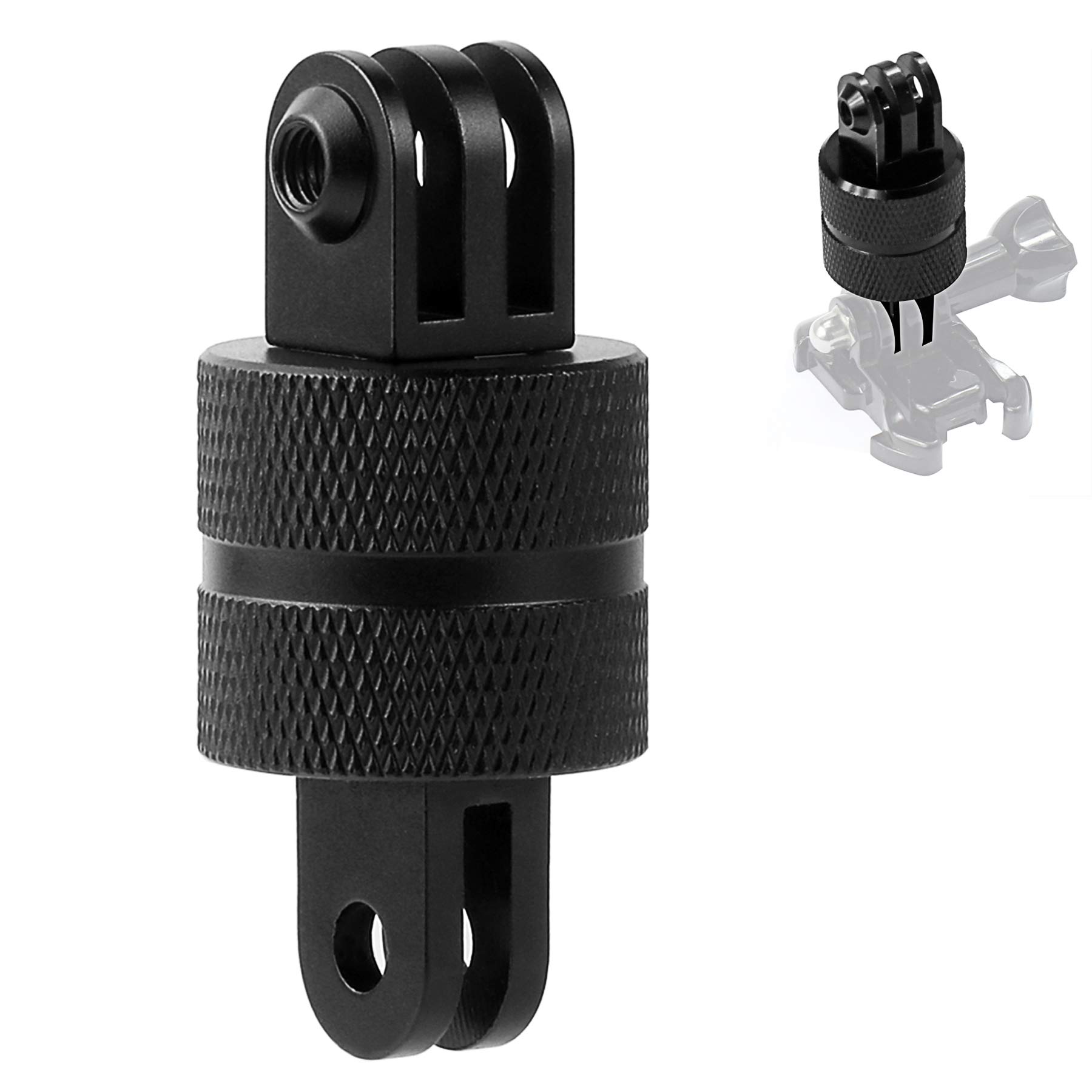 360 Degree Rotating Aluminum GoPro Tripod Mount Adapter - Compatible with GoPro Hero 10/9/8/7/6/5, DJI, XiaoYi, SJCAM, AKASO & Most Action Cameras - Perfect for Vlogging, Travel & Outdoor Adventure Photography