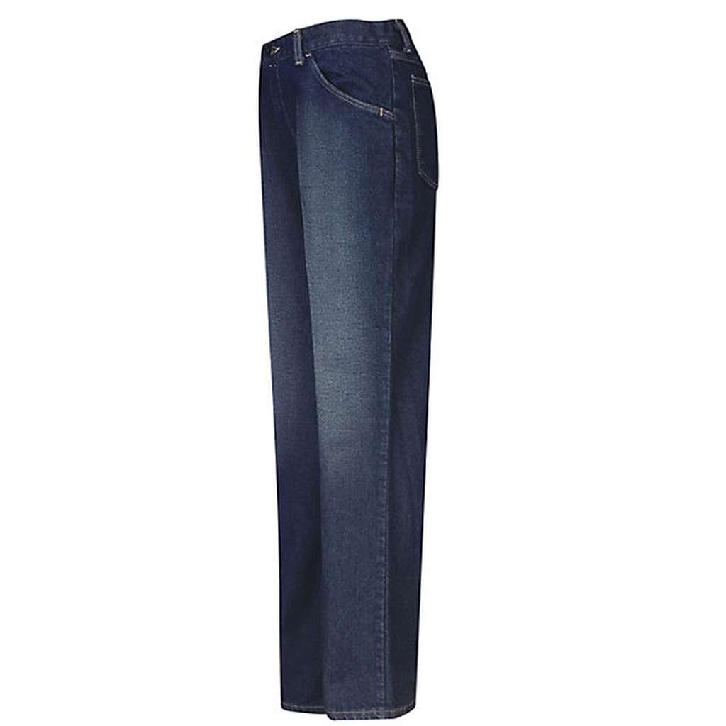 Bulwark PEJWSD Women's Straight Fit Sanded Denim Jeans - EXCEL FR 12.5 oz Sanded Denim, 4W Unhemmed - Comfortable Workwear for Construction, Farming & Outdoor Jobs
