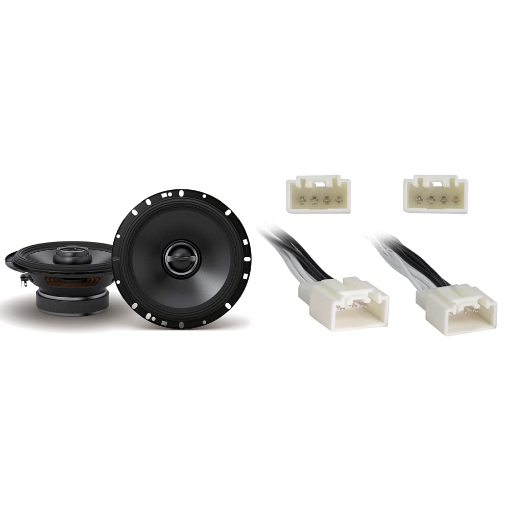 Alpine S-S65 6.5-inch 2-Way Coaxial Car Speakers (Pair) with Metra 72-5602 4-Way Speaker Harness for Ford & Mazda Vehicles - Premium Sound Upgrade for Car Audio System, Perfect for Music Lovers & Road Trips