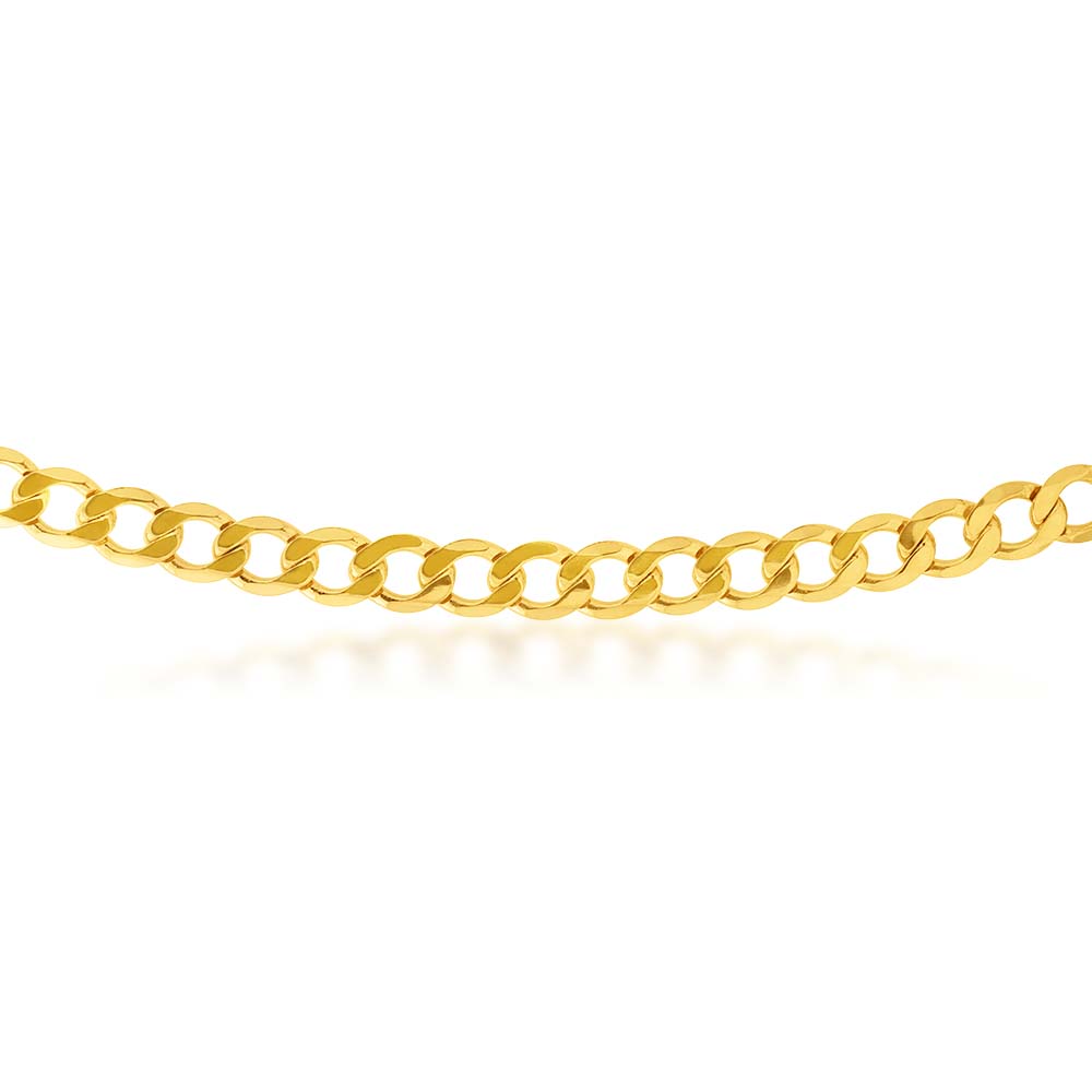 9ct Yellow Gold 55cm Curb Chain Necklace for Men & Women - Elegant Layering Piece for Everyday Wear & Special Occasions