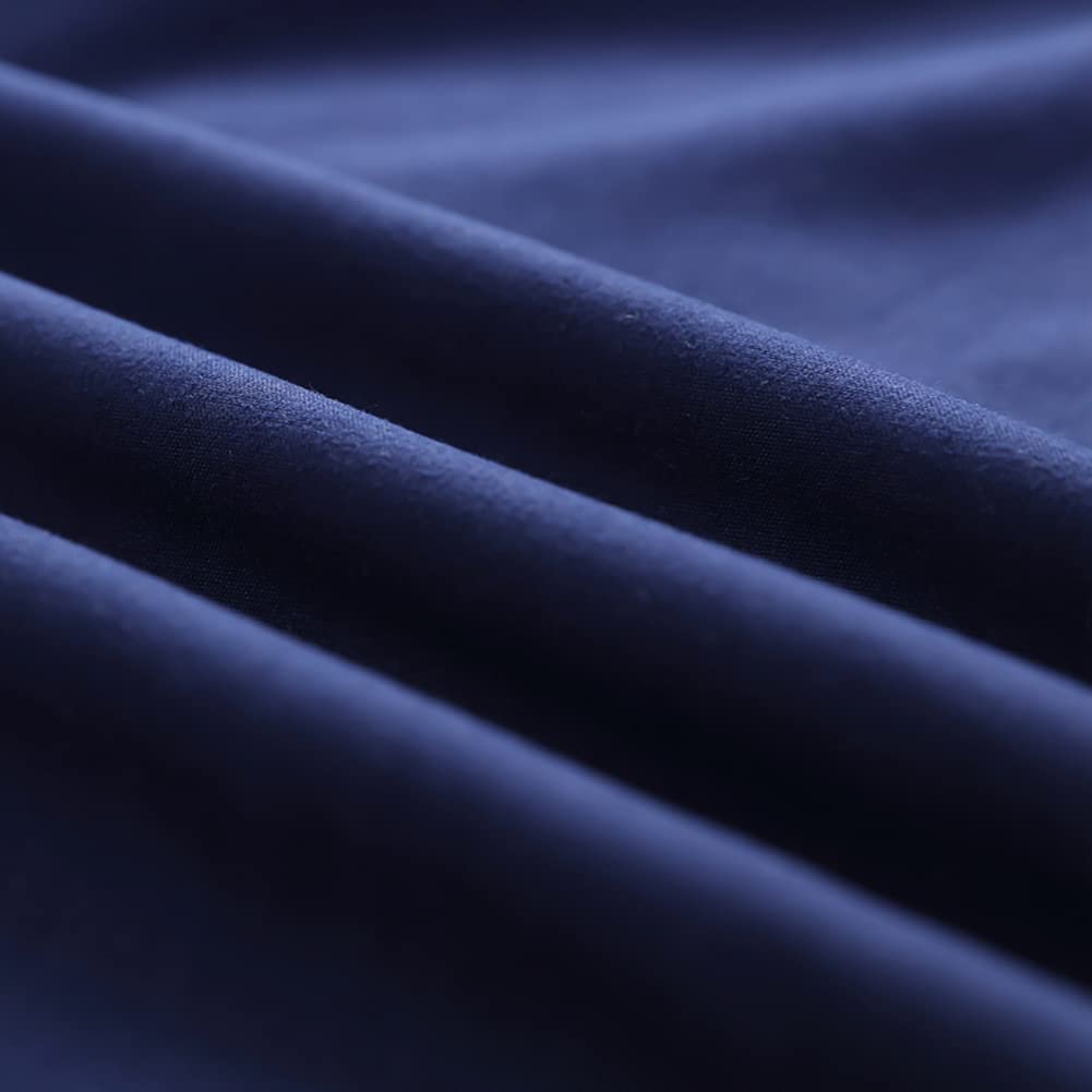 VCTOPS Waterproof Mattress Protector Queen Size - 18 Inch Deep Pocket, Breathable Fitted Sheet, Washable Mattress Pad Cover (Navy) - Ideal for Allergy Protection, Bedwetting & Guest Bedrooms