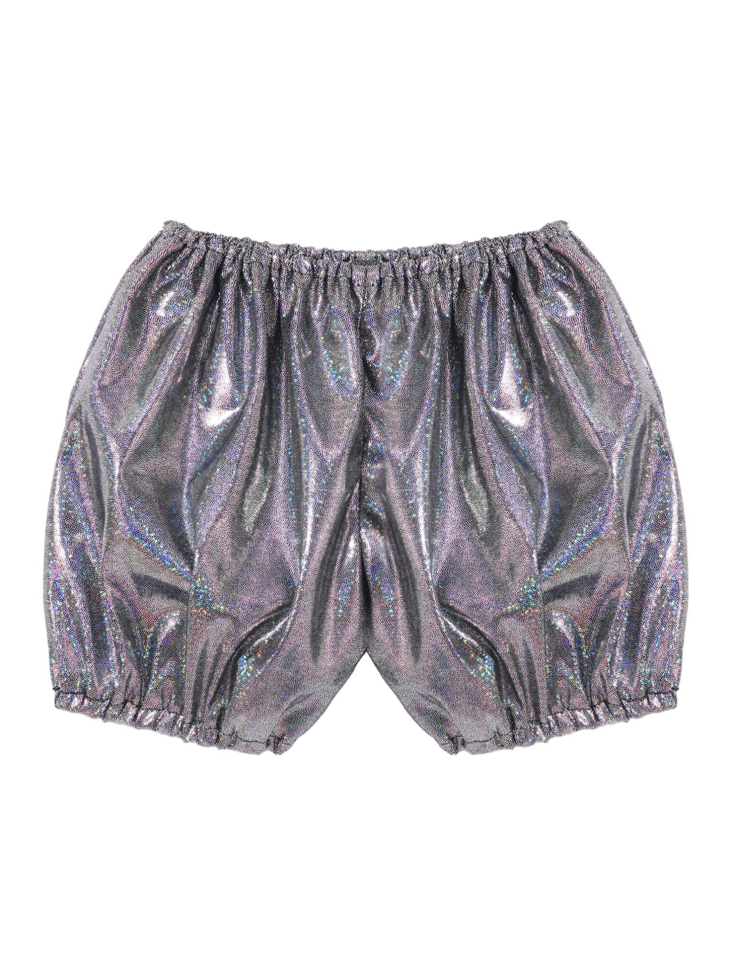 Shiny Metallic Dance Shorts for Kids - Boys & Girls Ballet, Gymnastics, Jazz Costume | Pumpkin Bloomers for Modern Dance & Performance
