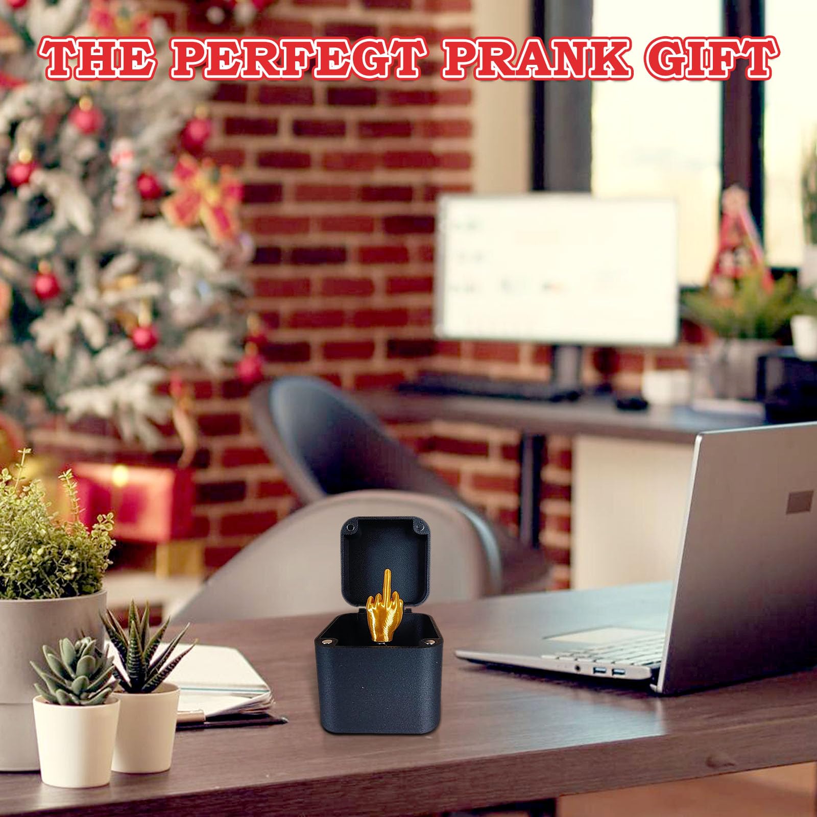 Funny Middle Finger in a Box - Hilarious Gag Gift for Christmas, Birthday & Office Pranks | Pop-Up Surprise Gift Box for Desk Decor & Practical Jokes | Perfect for White Elephant Parties, Coworker Gifts & Stress Relief