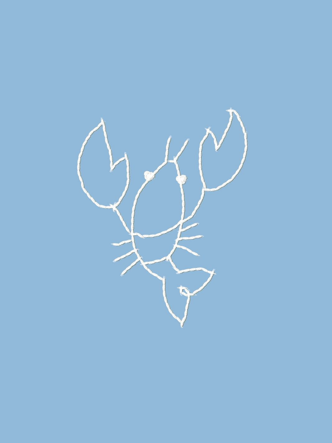 Lobsters Wallpaper by Lingua Franca - Cornflower Blue Peel & Stick Removable Wallpaper for Kitchen, Bathroom, Nursery Decor