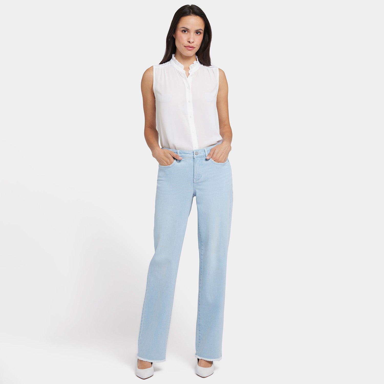Bailey Relaxed Straight Jeans for Women - High Waist Comfort Denim Pants in Clear Waters Wash | Casual Everyday Wear & Weekend Outfits