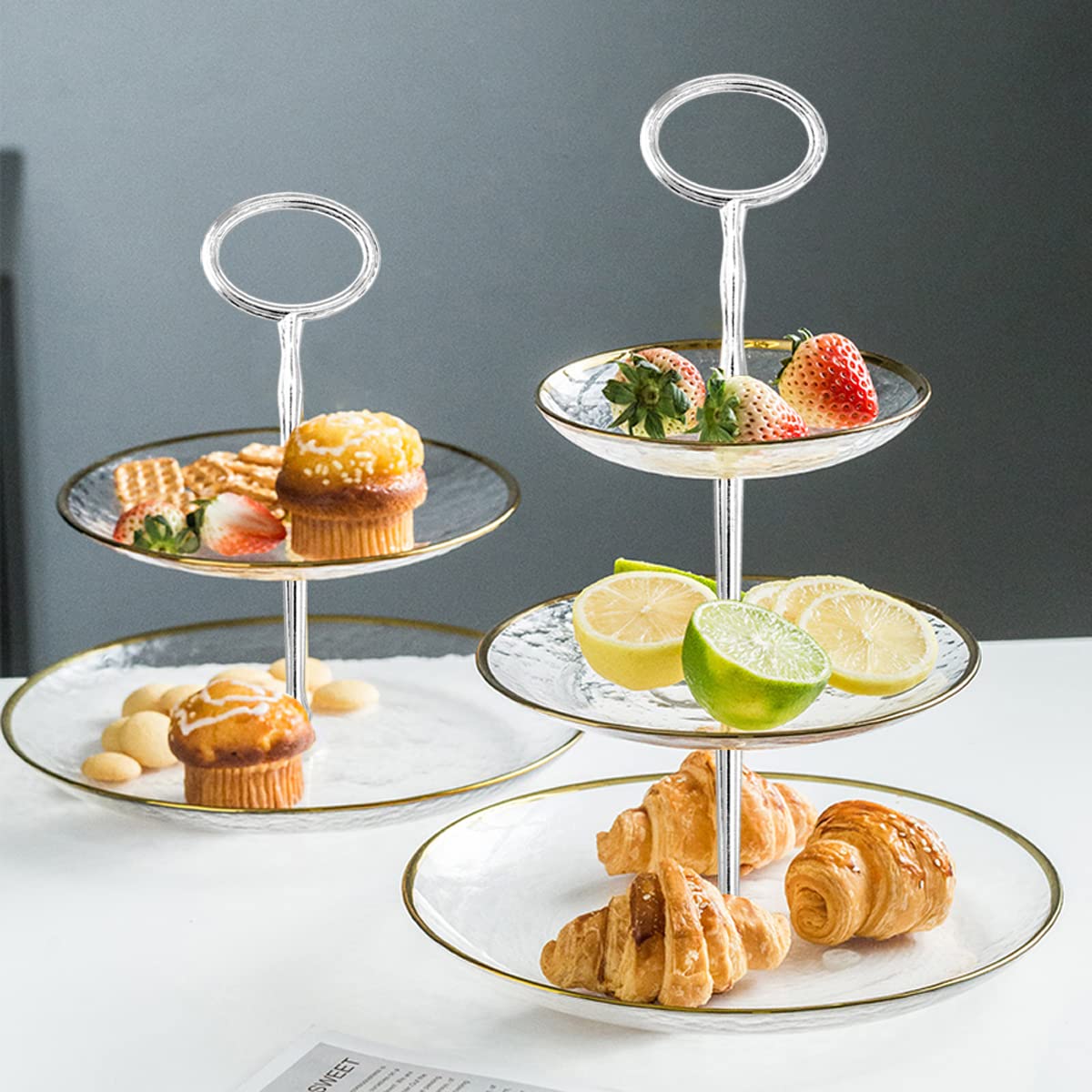 3-Tier 15 Inches Silver Oval Cupcake Stand - Sturdy Metal Cake Display Stand for DIY Baking, Wedding, Birthday Party, Baby Shower - Perfect for Serving Cupcakes, Fruits, Snacks & Desserts at Events & Home Decor