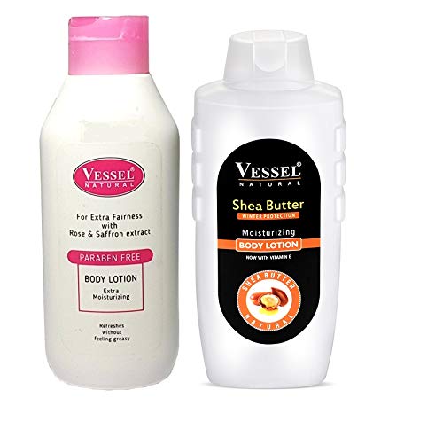 GIFTMOOR Rose & Saffron Shea Butter Body Lotion - Winter Moisturizing Cream for Dry Skin, Paraben Free, 2 Pack (1300ml) - Perfect for Daily Hydration & Nighttime Skincare Routine
