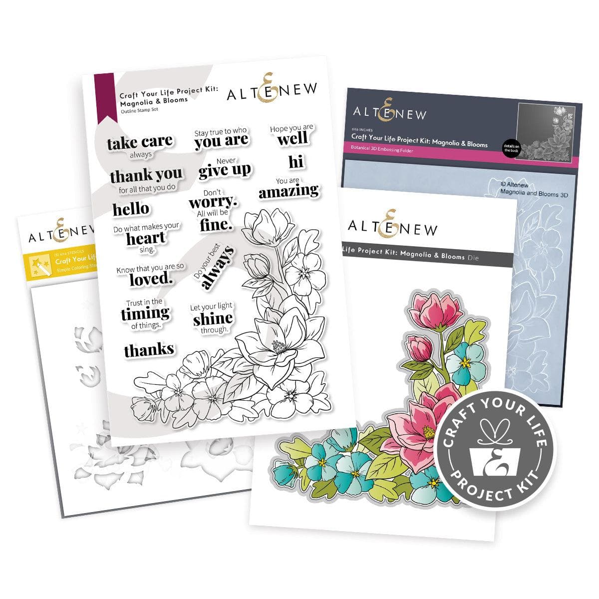 DIY Craft Your Life Project Kit: Magnolia & Blooms Floral Arrangement Set for Home Decor, Wedding Centerpieces, and Gift Ideas