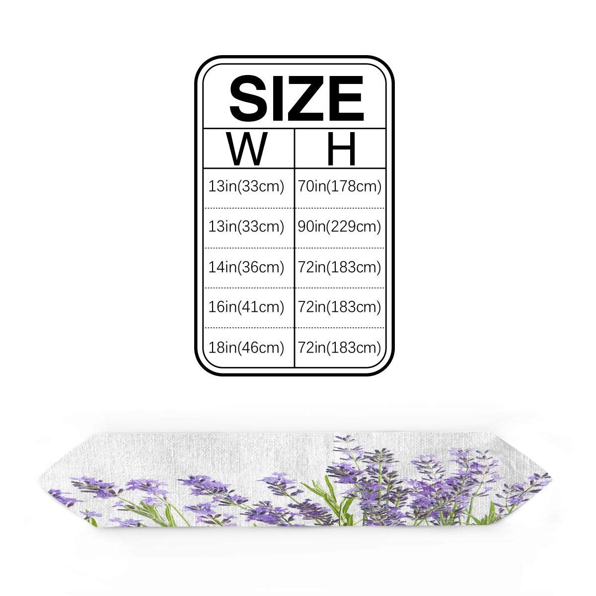 Lavender Table Runner 14x72 Inch - Elegant Purple Kitchen Decor for Weddings & Parties