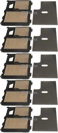 Stens 5-Pack 102-719 Air Filter Combo Replacement for Honda 17010-ZJ1-000 - Compatible with Honda Lawn Mowers, Generators & Small Engines