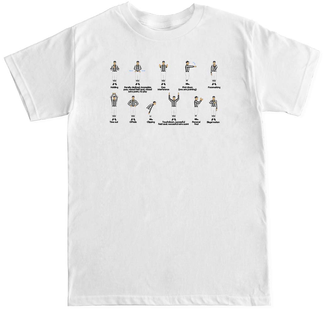 Men's Football Referee Hand Signals T-Shirt - Officiate Games in Style - Perfect for Coaches, Players & Fans