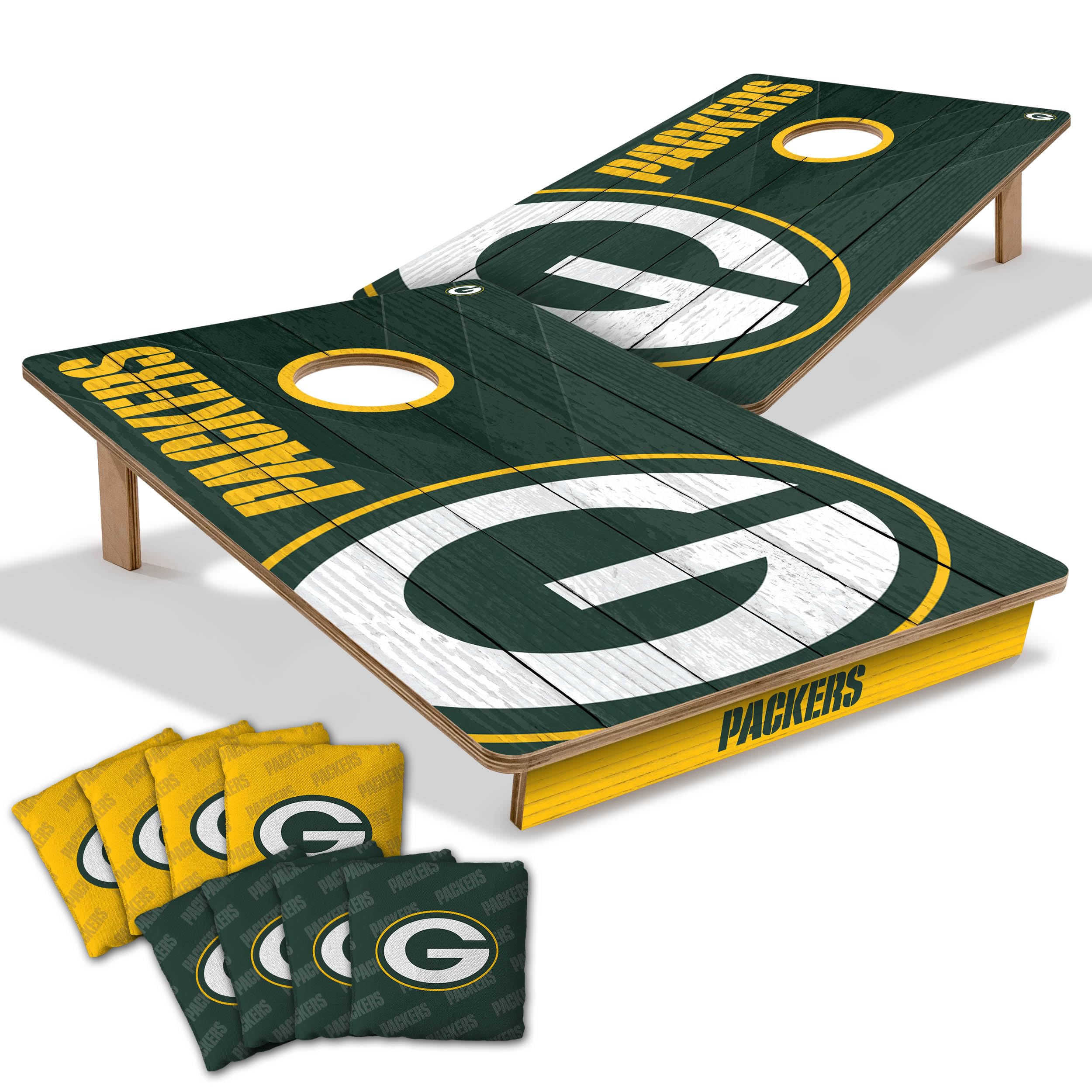 YouTheFan NFL 2’ x 3’ Wood Cornhole Game Set with Team Logo Bags - Perfect for Tailgating, Backyard Parties, and Game Day Fun