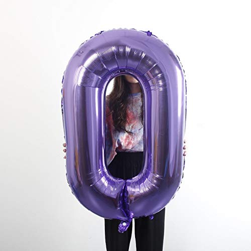 40 Inch Purple Foil Number 0 Balloon - Birthday Party Decorations, Anniversary Celebration, Graduation, Baby Shower & Special Events