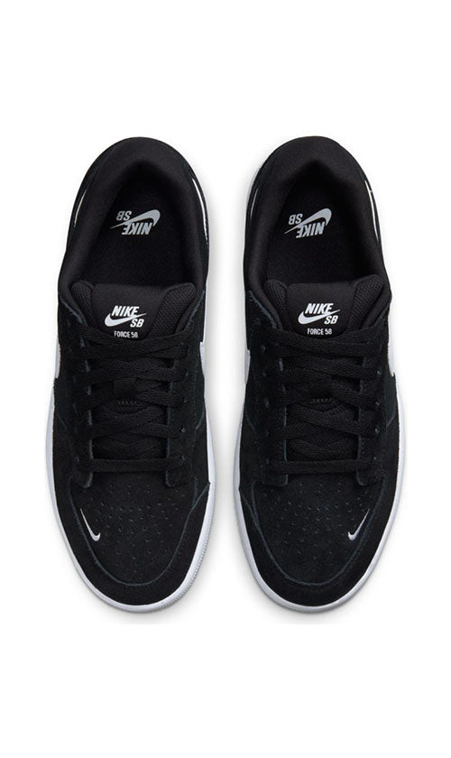 Nike SB Force 58 Men's Skateboarding Shoes - Black/White/White | Comfortable & Durable for Street Skating, Casual Wear & Everyday Use