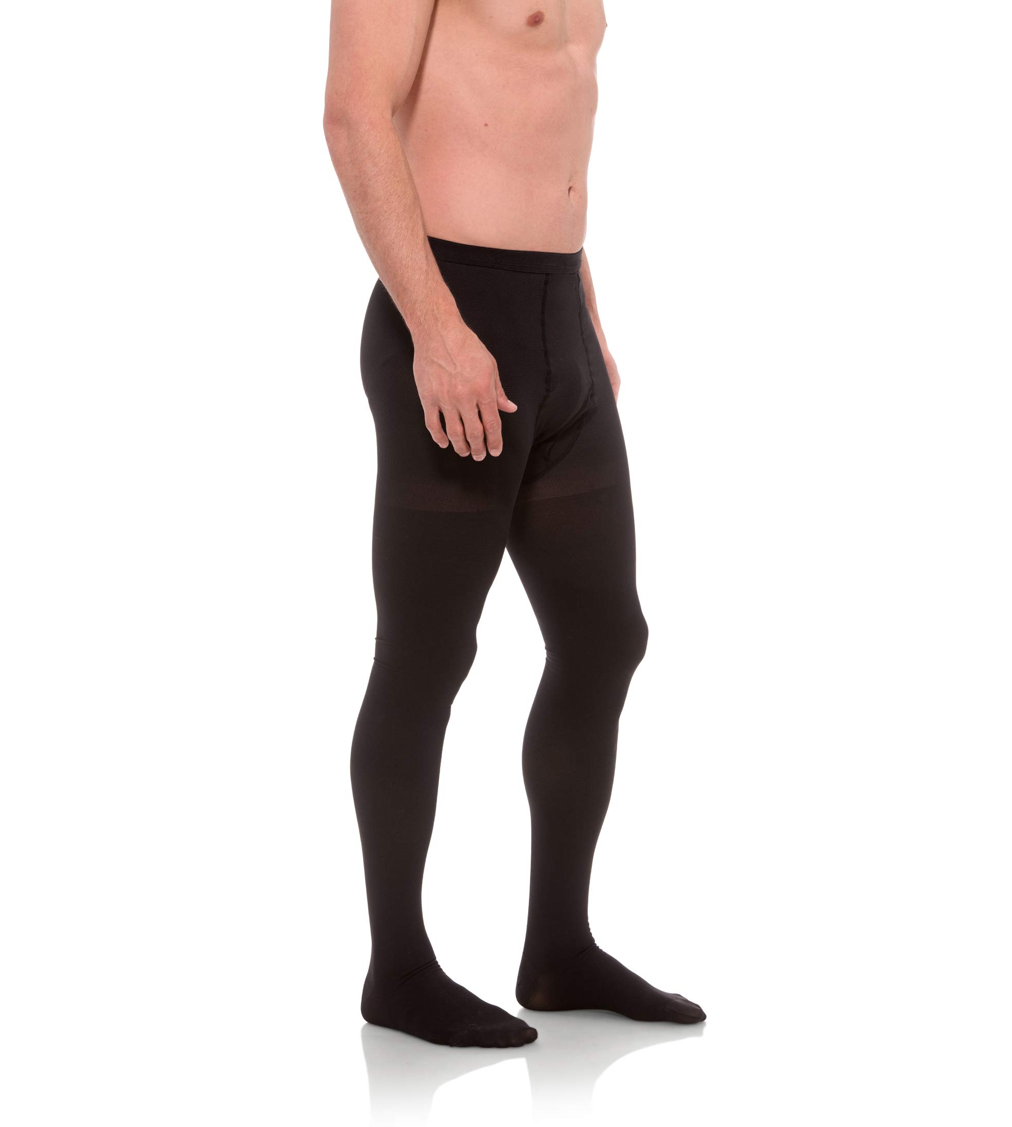 Jomi 20-30mmHg Compression Leotard for Men - Small Black - Medical Grade Support Pantyhose for Circulation & Varicose Veins Relief - Ideal for Running, Travel & Post-Surgery Recovery