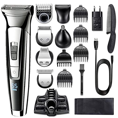 Men's Electric Razor & Grooming Kit - Rechargeable Beard Trimmer, Body Shaver & Facial Hair Clipper with Washable Heads | Perfect for Travel, Home & Professional Use