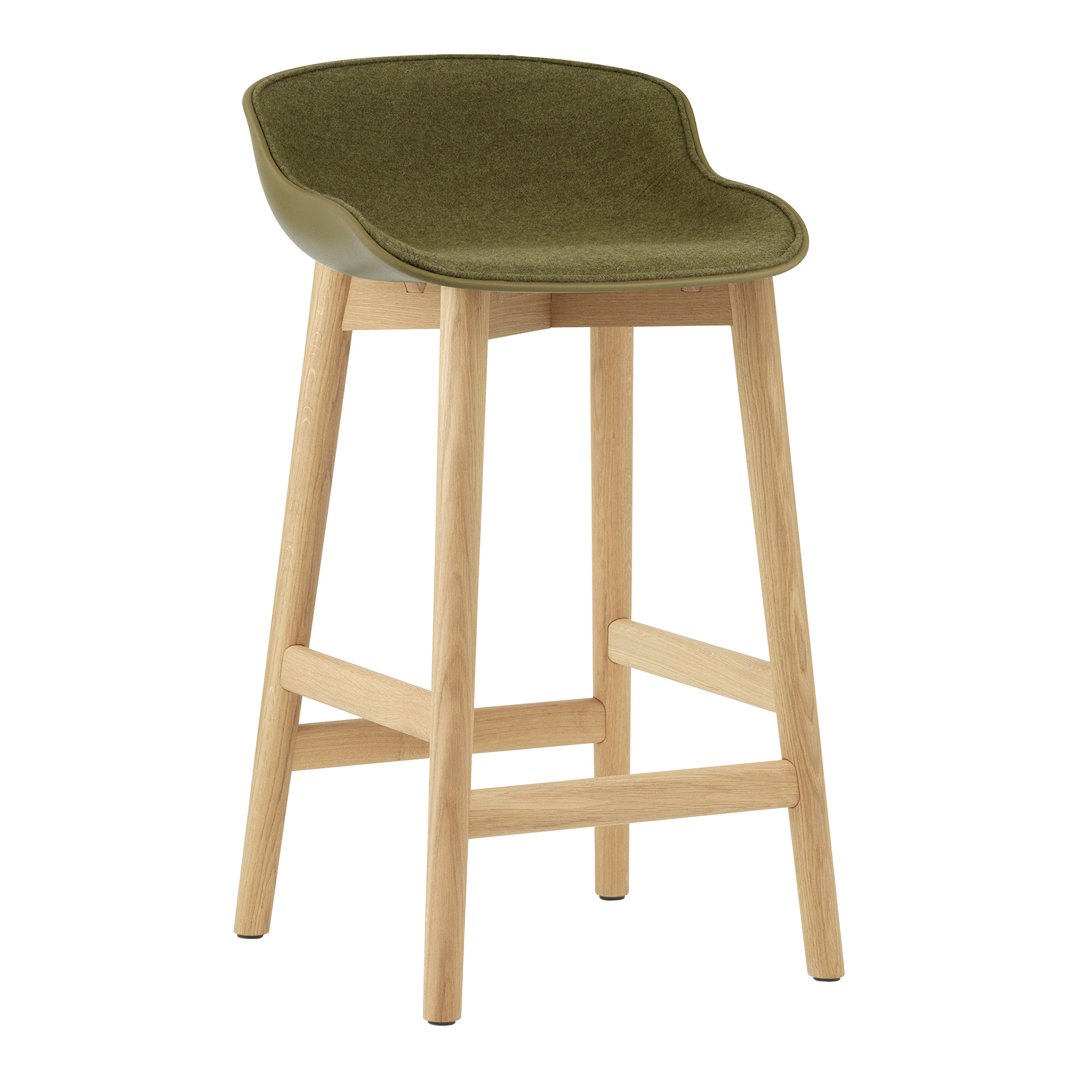 Stylish Hyg Counter Stool with Upholstered Seat & Wooden Base - Perfect for Kitchen Islands, Breakfast Bars & Home Decor