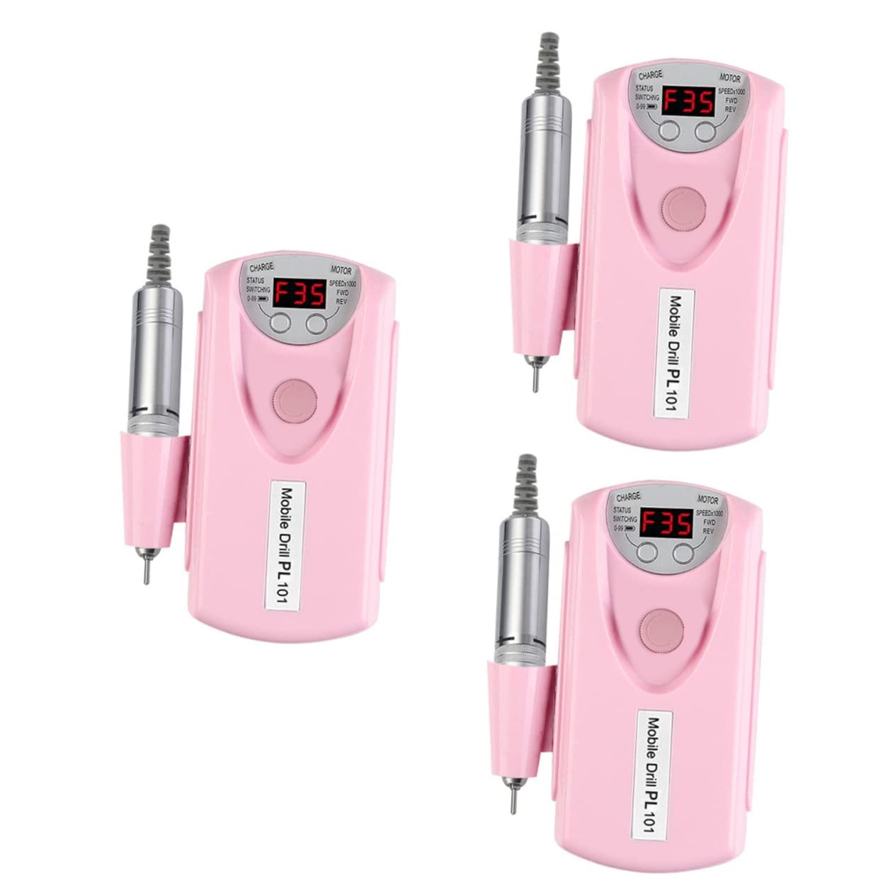 Lurrose 3 Sets Cordless Nail Drill Kit with Trimmer & Pedicure Set - Portable Manicure Grinding Head & Nail Art Tools for Professional Salon & Home Use