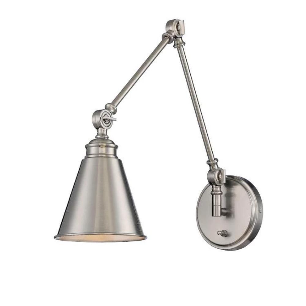 Stylish Reed Swing Arm Wall Sconce - Adjustable Indoor/Outdoor Lighting for Bedroom, Patio & Hallway