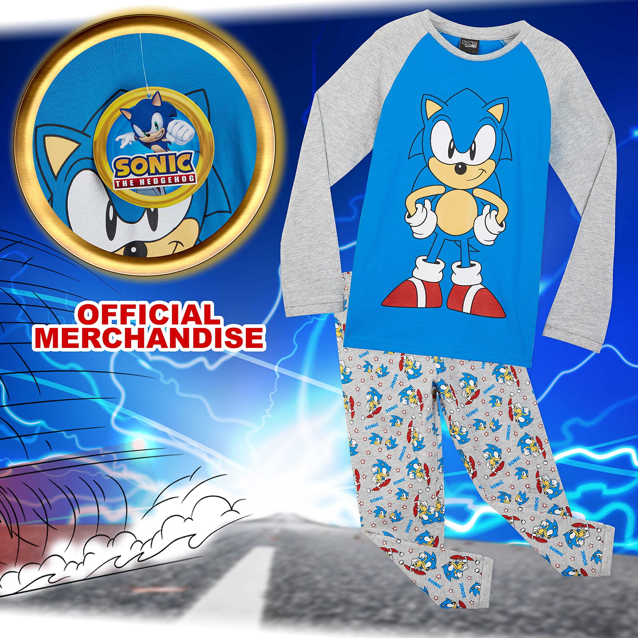 Sonic the Hedgehog Shadow Pajama Set for Boys - Soft & Cozy Homewear, Gamer Gift for Kids - Perfect for Sleepovers, Gaming Nights & Birthday Presents