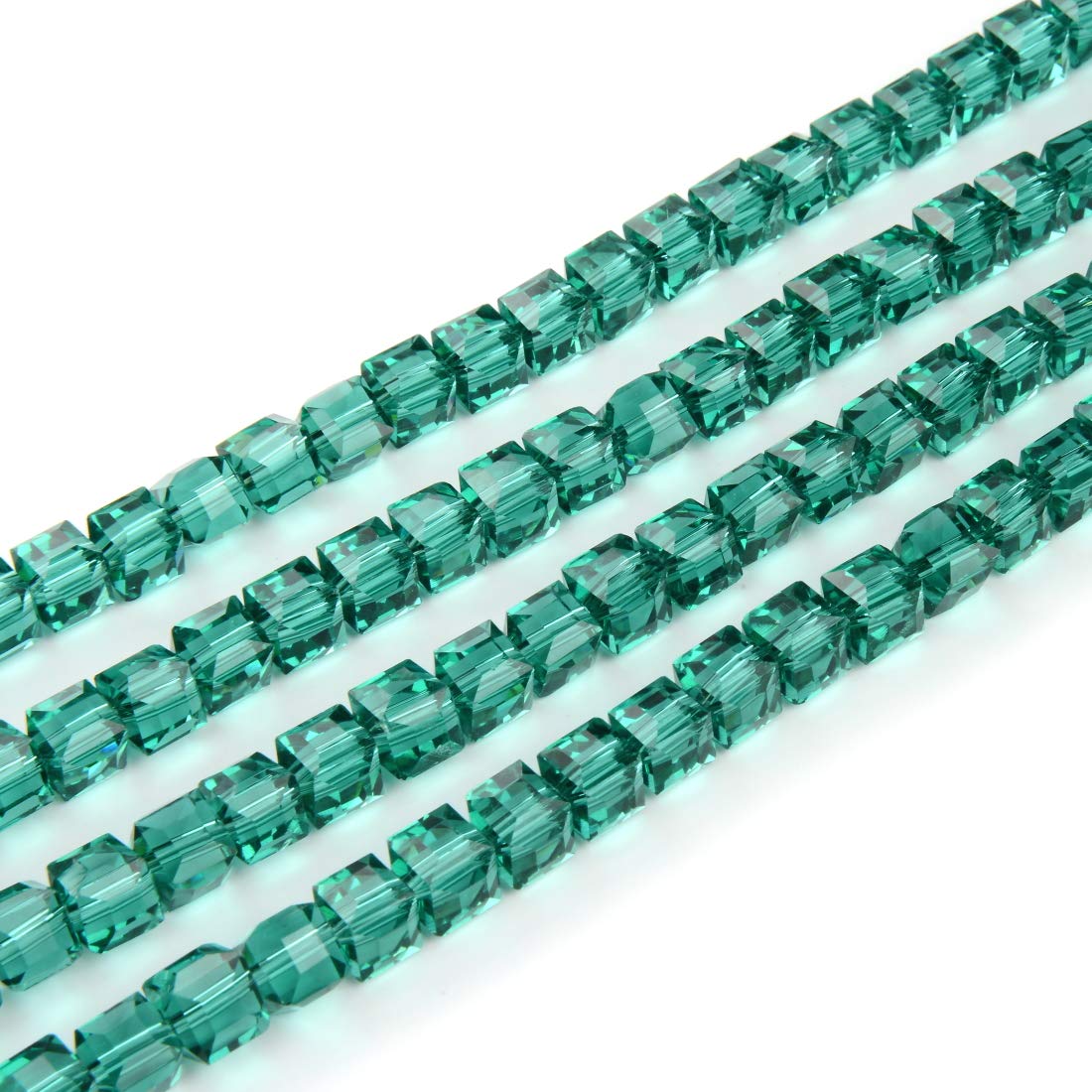 5mm Czech Faceted Cube Crystal Glass Loose Beads - 475-490pcs Emerald Green Spacer Beads for DIY Jewelry Making, Bracelets, Necklaces & Craft Projects (0.24 Inch Bulk Beads)