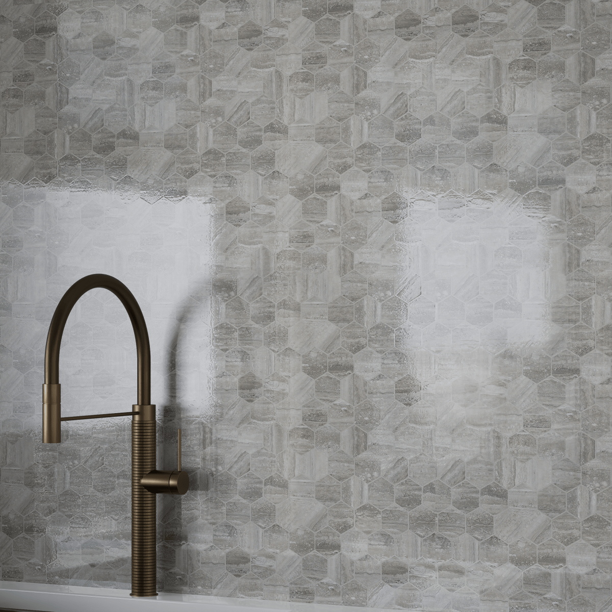 Hexagon Porcelain Mosaic Tile - 2