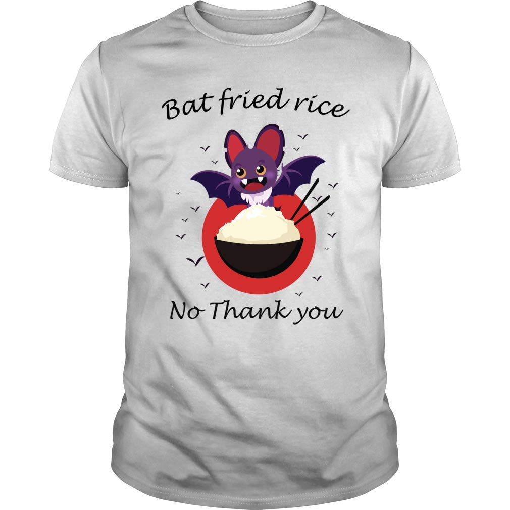 No Thank You Bat Fried Rice T-Shirt - Funny Asian Food Graphic Tee for Men & Women - Perfect for Halloween, Cosplay, and Food Lovers