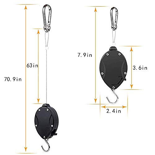 **Heavy Duty Retractable Plant Pulley Hook - Easy Reach Hanging Basket Hook for Garden Pots & Flower Baskets (1 Hook) - Perfect for Balcony, Patio & Indoor Plant Display**
