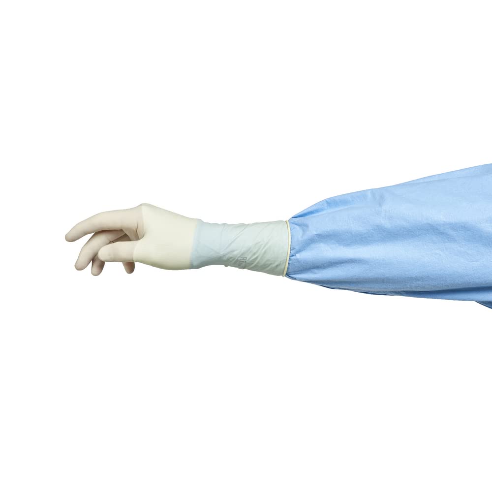 HALYARD Micro Surgical Gloves - Neoprene Powder-Free Sterile Medical Gloves (5.9 mil Thick, Cream) for Precise Procedures & Sensitive Skin Care