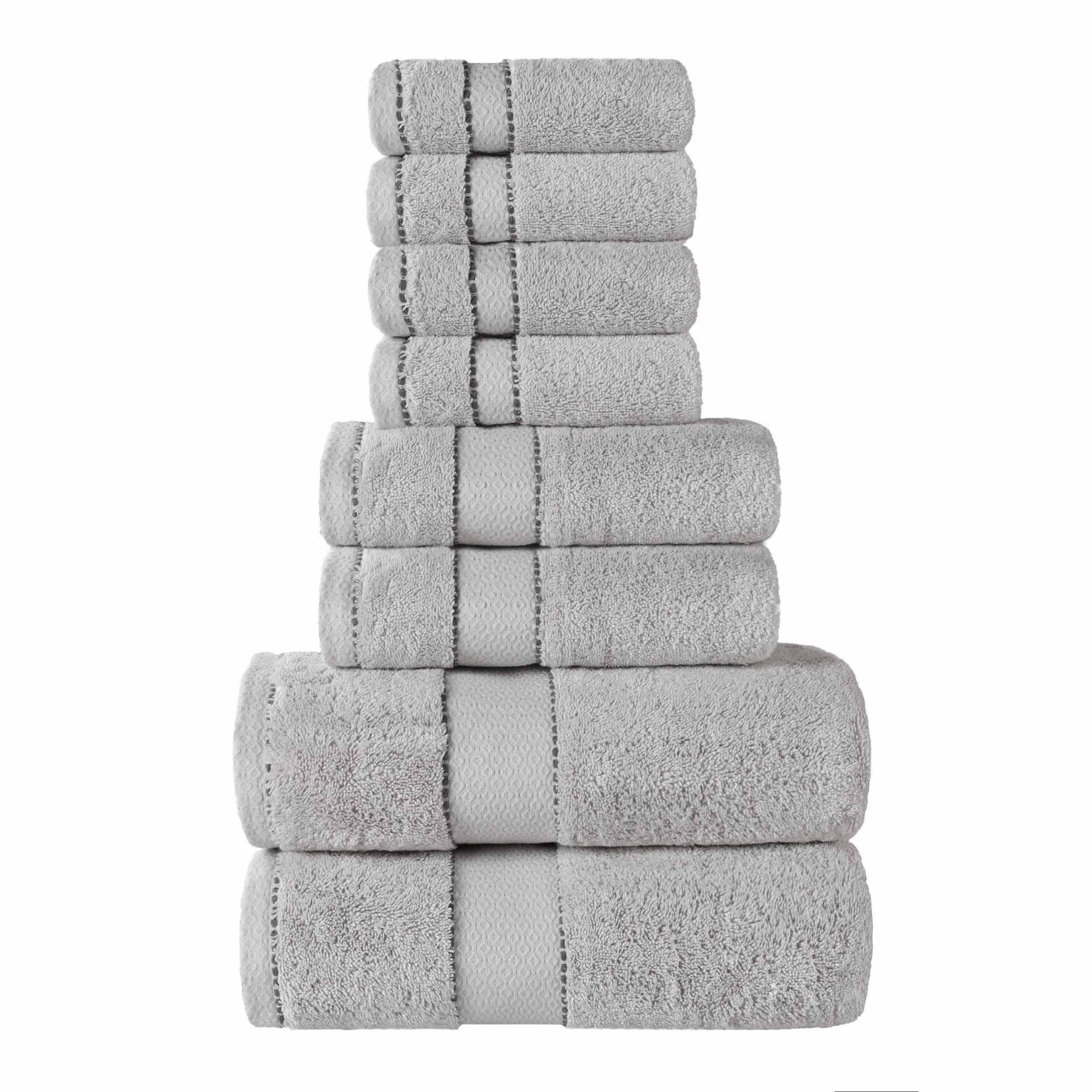 Premium 8-Piece Giza Cotton Towel Set - Ultra Absorbent, Soft & Durable Egyptian Cotton Bath Towels for Spa, Bathroom & Luxury Home Use