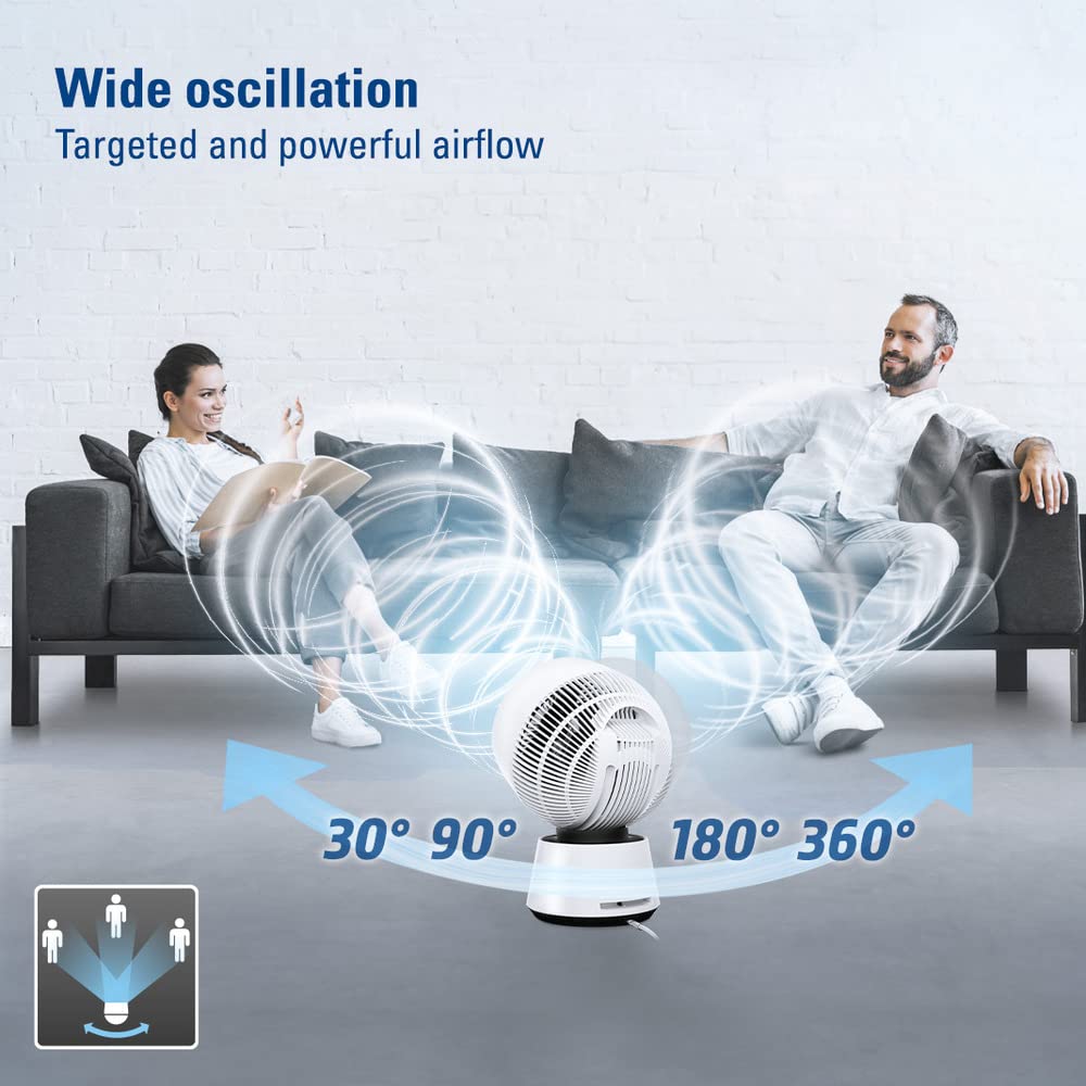 TROTEC 360° Turbo Fan TVE 100 | 26W Power, 32 Speed Levels | Timer Function, Infrared Remote Control - Perfect for Home, Office, and Outdoor Cooling