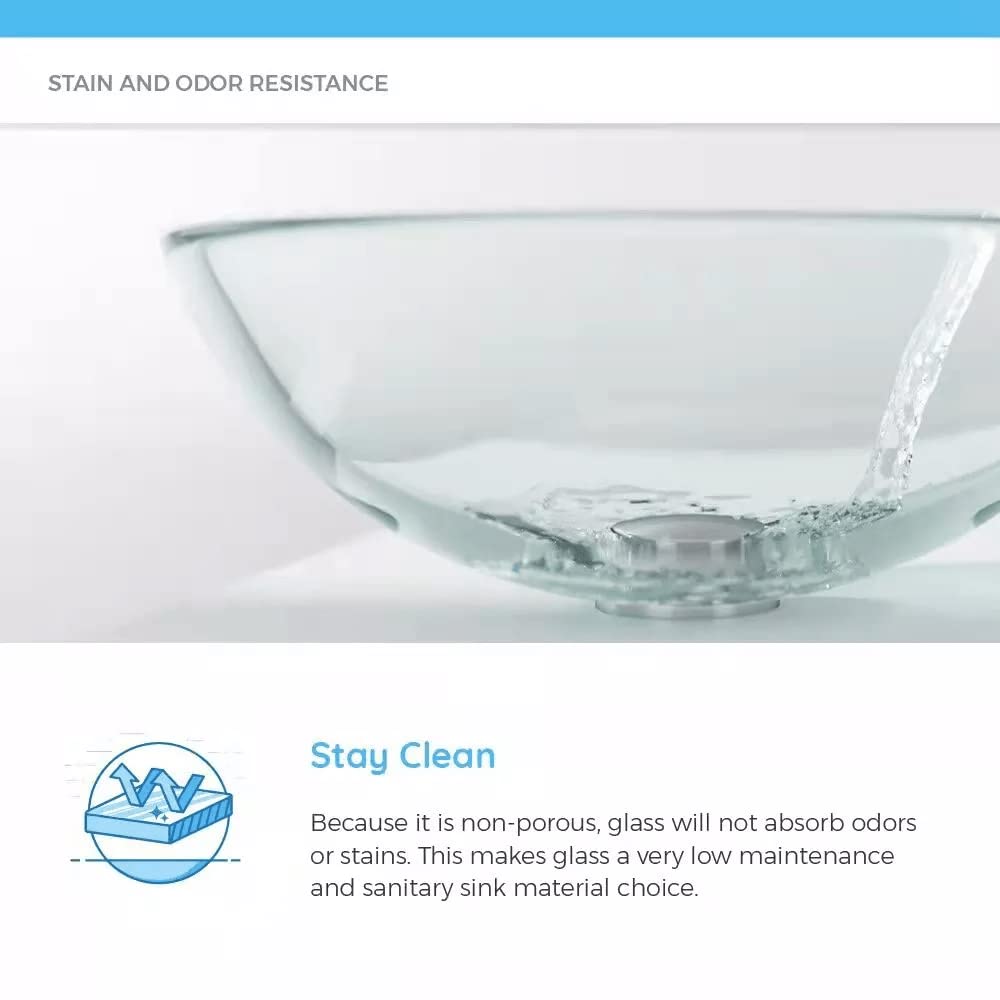 Premium Crystal Glass Vessel Sink - 13.4