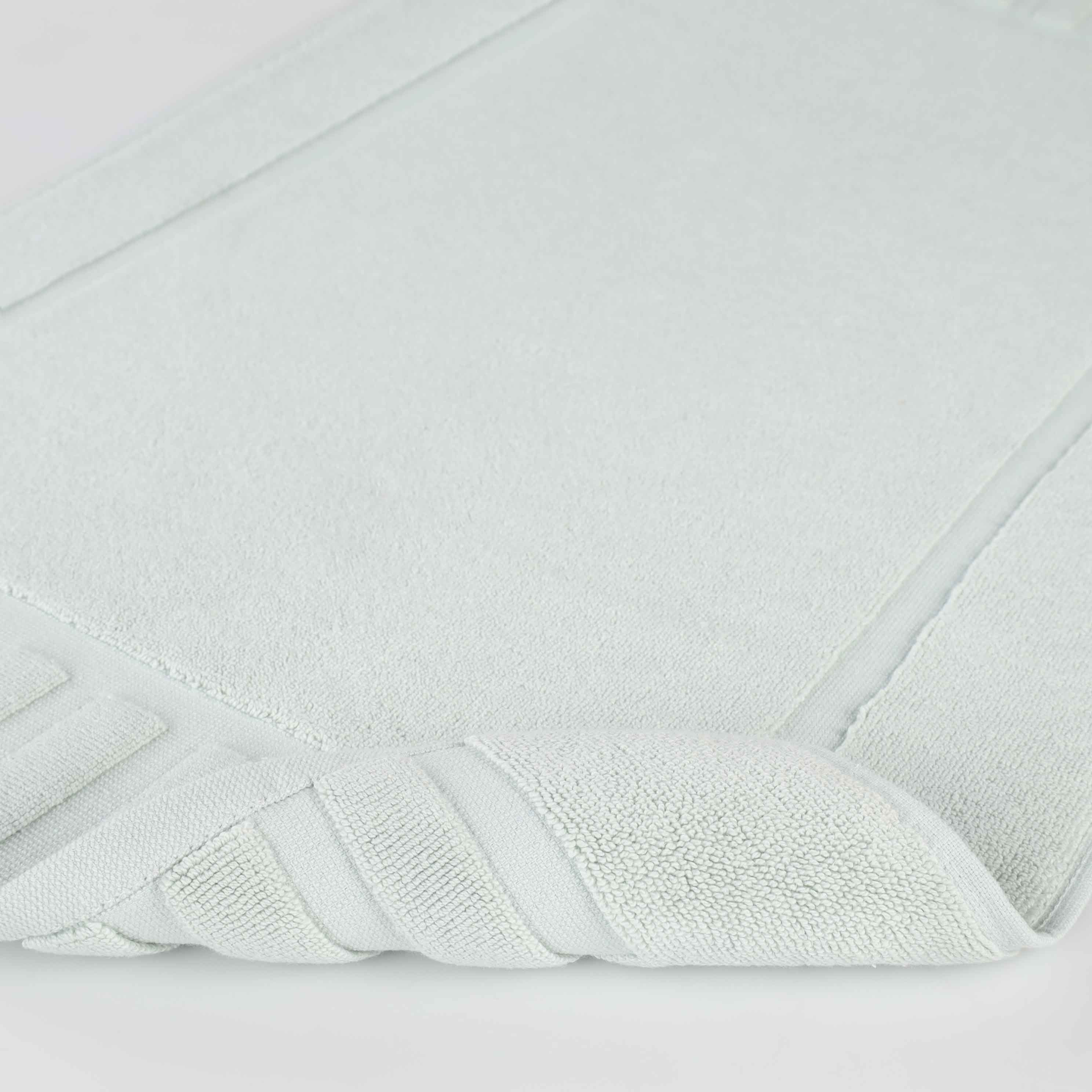 Premium Cotton Modern Geometric Border Bath Mat Set of 2 - Ultra Absorbent, Non-Slip, Quick Dry Bathroom Rug for Bath, Shower & Vanity Area