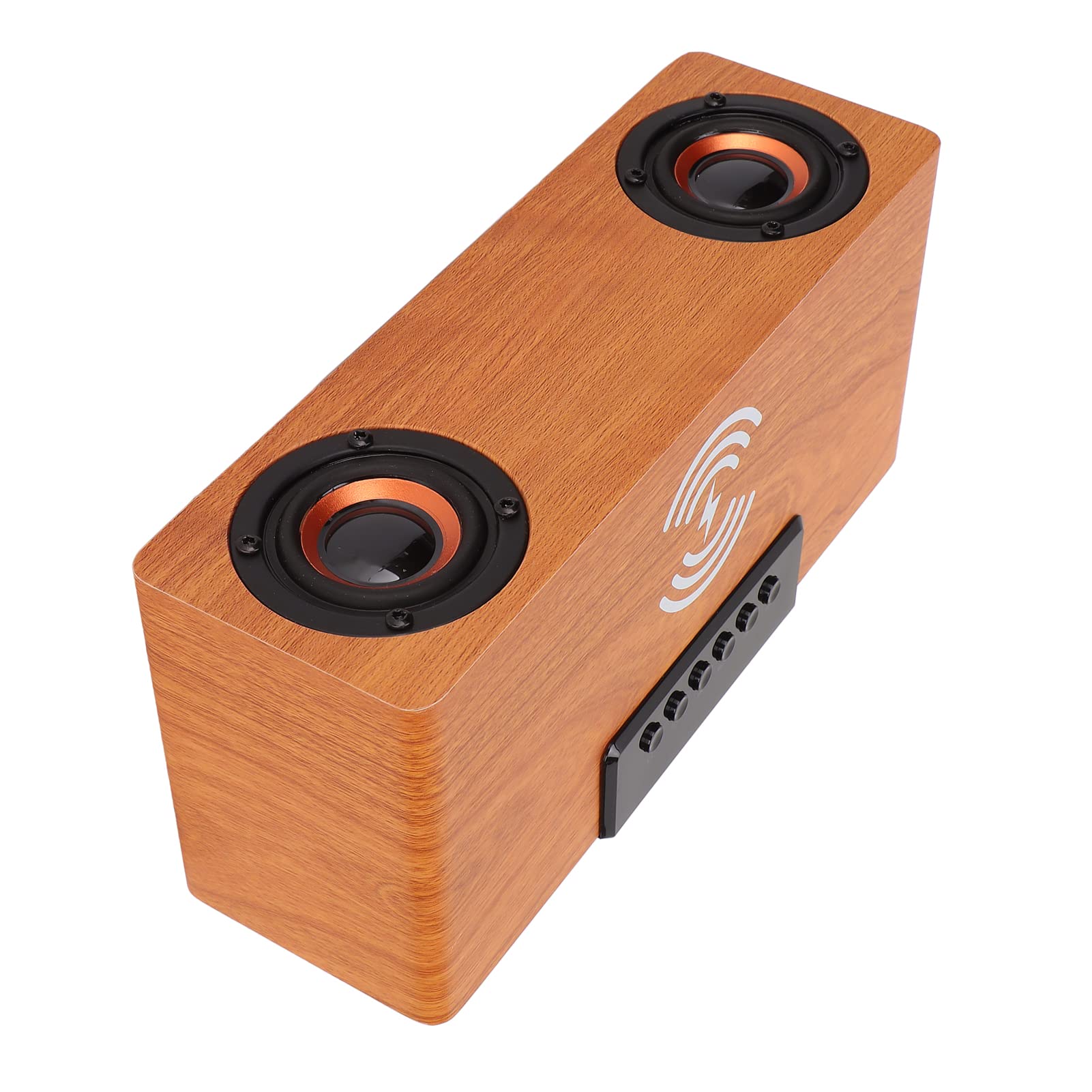 Cuifati Wireless Bluetooth Speaker with LED Alarm Clock, USB Charging Station & FM Radio - Retro Style Bedroom Speaker for Music, MP3 Playback (Light Walnut) | Perfect for Home Decor, Nightstand Use & Gift Giving