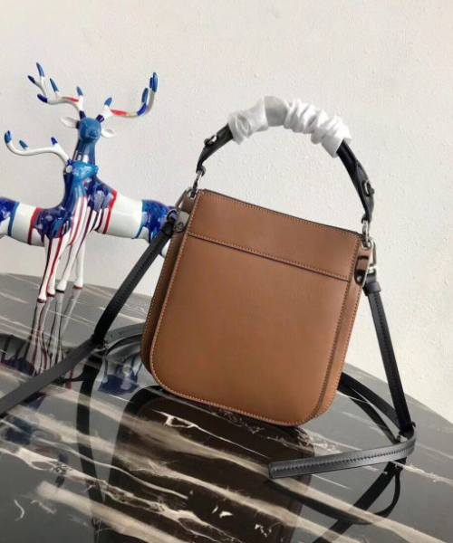 Prada Margit Genuine Leather Shoulder Bag for Women - Classic Brown Crossbody Purse | Perfect for Work, Travel & Everyday Use