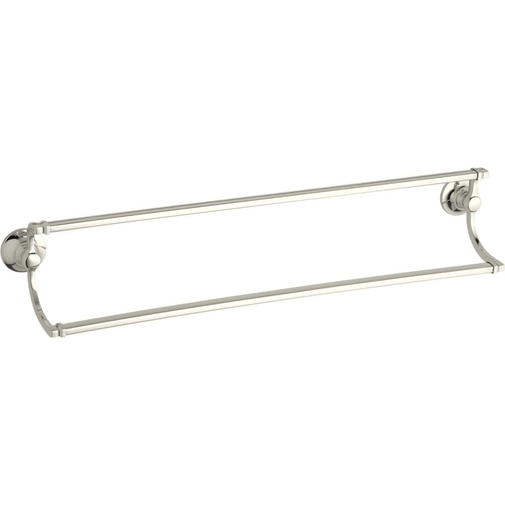 KOHLER BANCROFT 24-Inch Double Towel Bar - Polished Chrome Bathroom Towel Rack for Modern Homes, Hotels & Spa Decor
