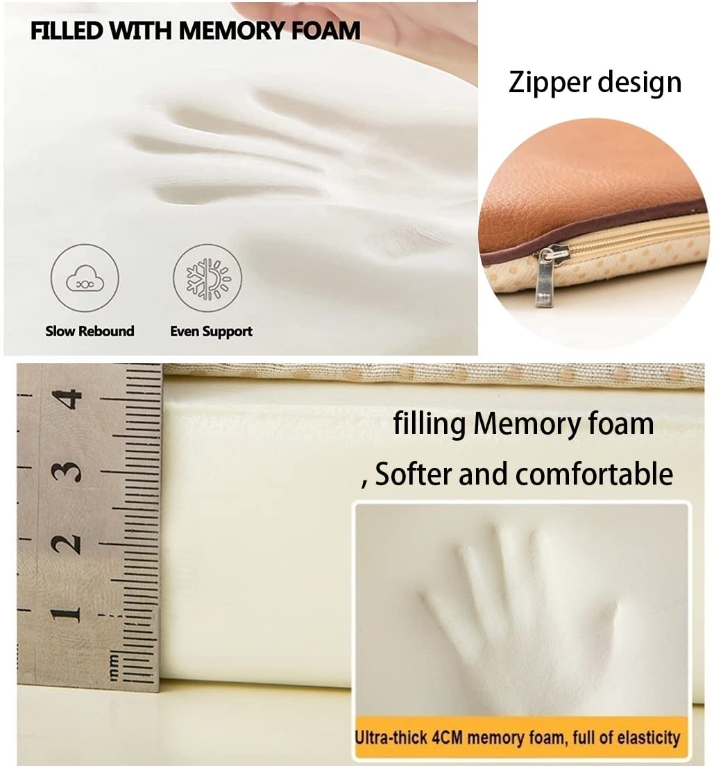 Premium Waterproof Leather Dining Chair Cushions - 1/2/4 Pack U-Shaped Non-Slip Kitchen Seat Pads (Ivory White, 43x46cm) for Comfortable Dining & Home Decor