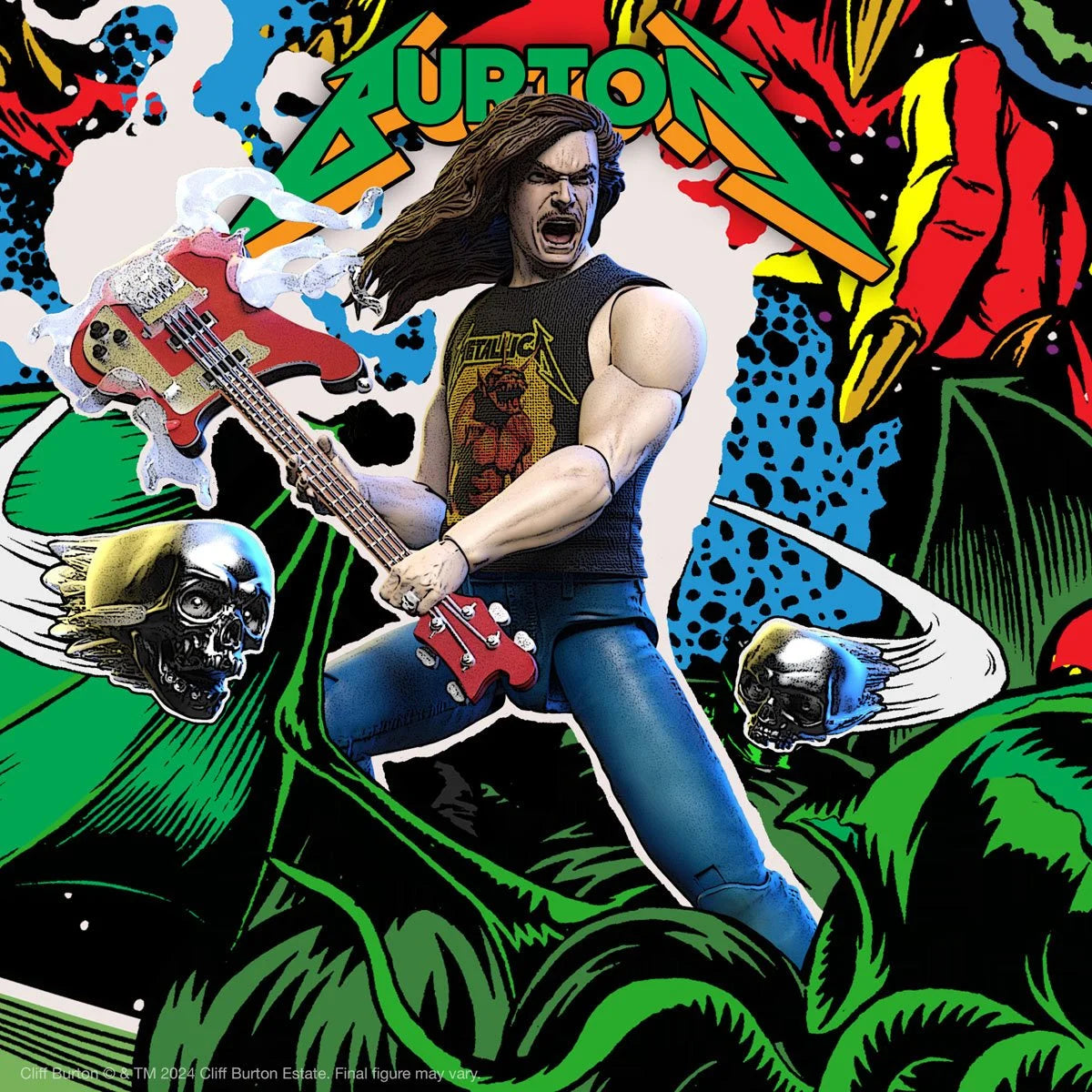 Cliff Burton Superhero Poster - The Ultimates 7-Inch Collectible Action Figure for Music Fans & Marvel Enthusiasts - Perfect for Home Decor, Gift Giving & Comic Book Displays