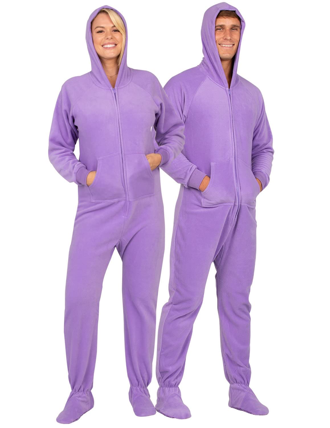 Cozy Adult Footed Pajamas - Fleece Hoodie Onesie for Men & Women | Warm Unisex One-Piece Pajama Jumpsuit | Perfect for Winter Nights, Lounge Wear & Holiday Gifts