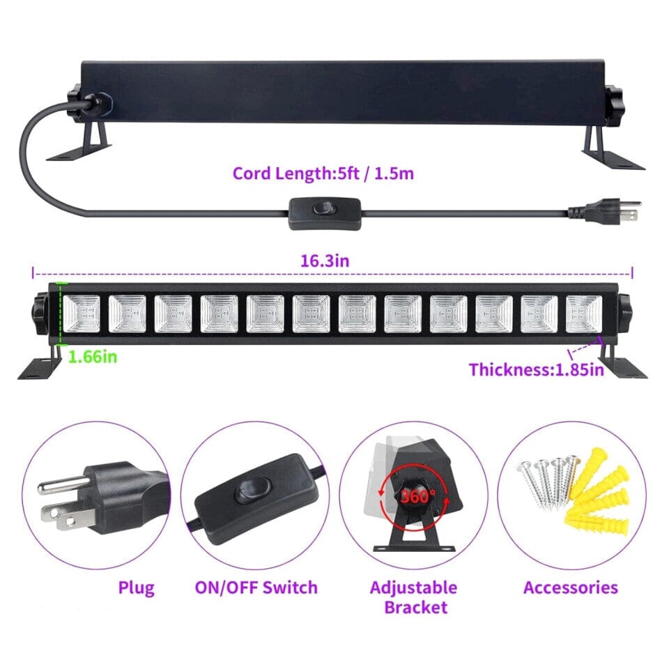 Professional 12W LED UV Bar for Nail Curing - Fast Drying, Portable & Energy Efficient - Perfect for Home Nail Salons, DIY Manicures & Gel Polish Applications