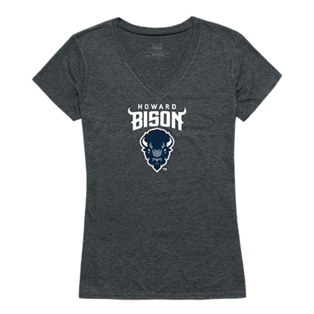 Howard University Bisons NCAA Women's Vintage Distressed Tee - Heather Charcoal Cotton T-Shirt - Game Day, College Spirit Wear & Casual Outfits