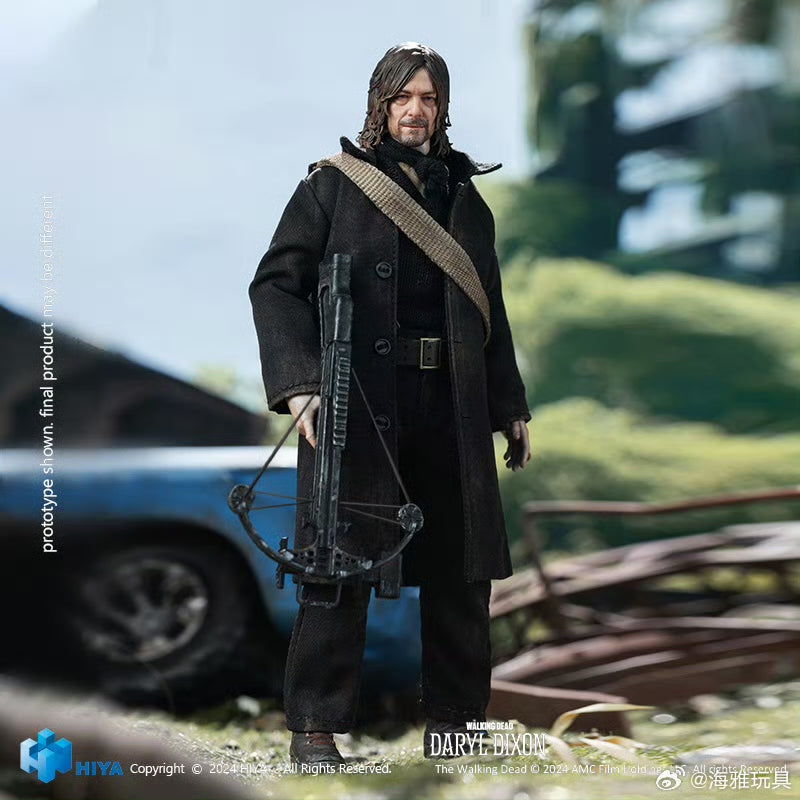HIYA 16CM 1/12 Scale The Walking Dead Daryl Dixon Action Figure - Highly Detailed Collectible Model for Display & Role Play | Perfect for Fans, Collectors & Diorama Scenes
