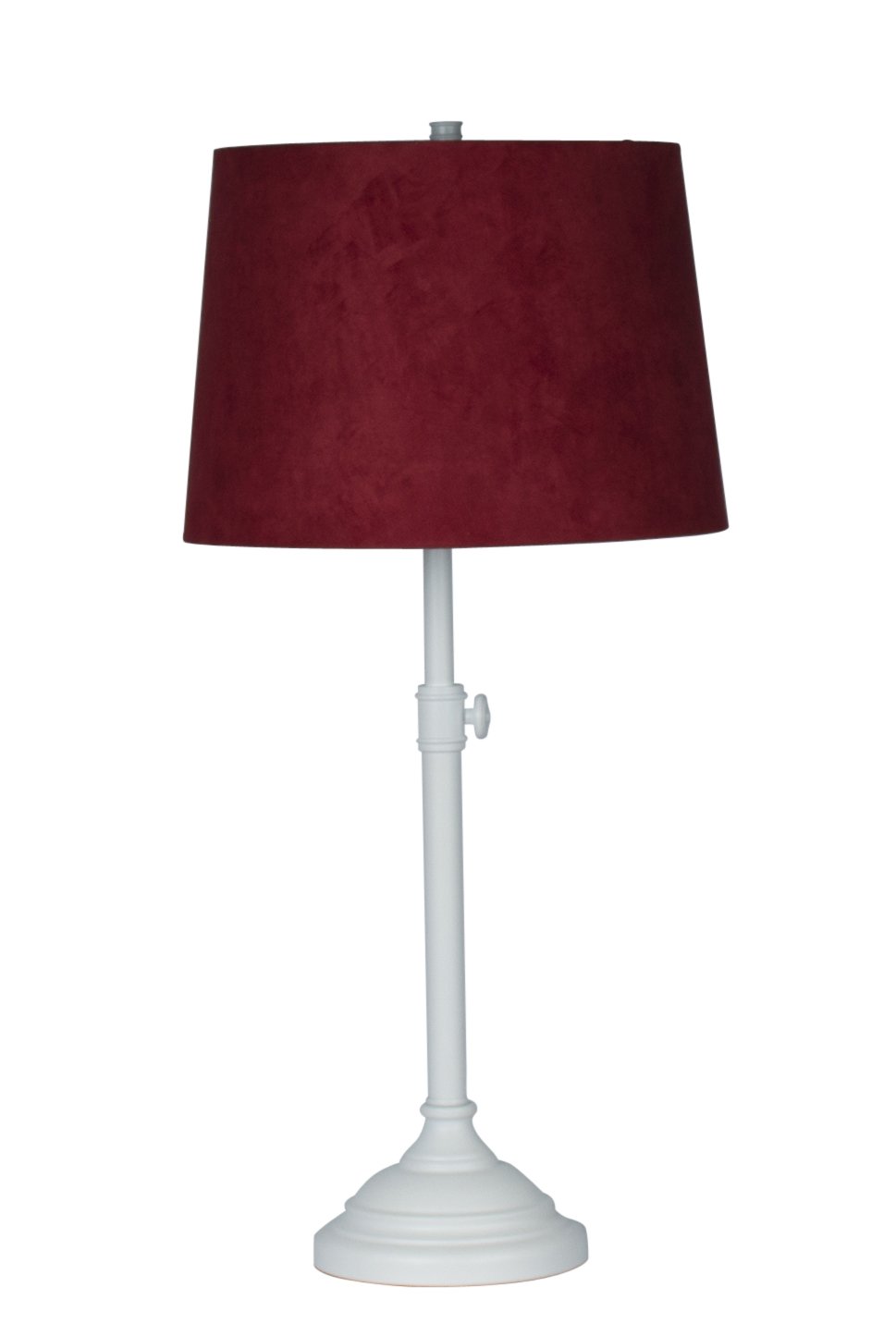 Urbanest Windsor Adjustable Table Lamp - Matte White Base with Red Suede Shade, Modern Desk Lamp for Bedroom, Living Room & Office Lighting Decor