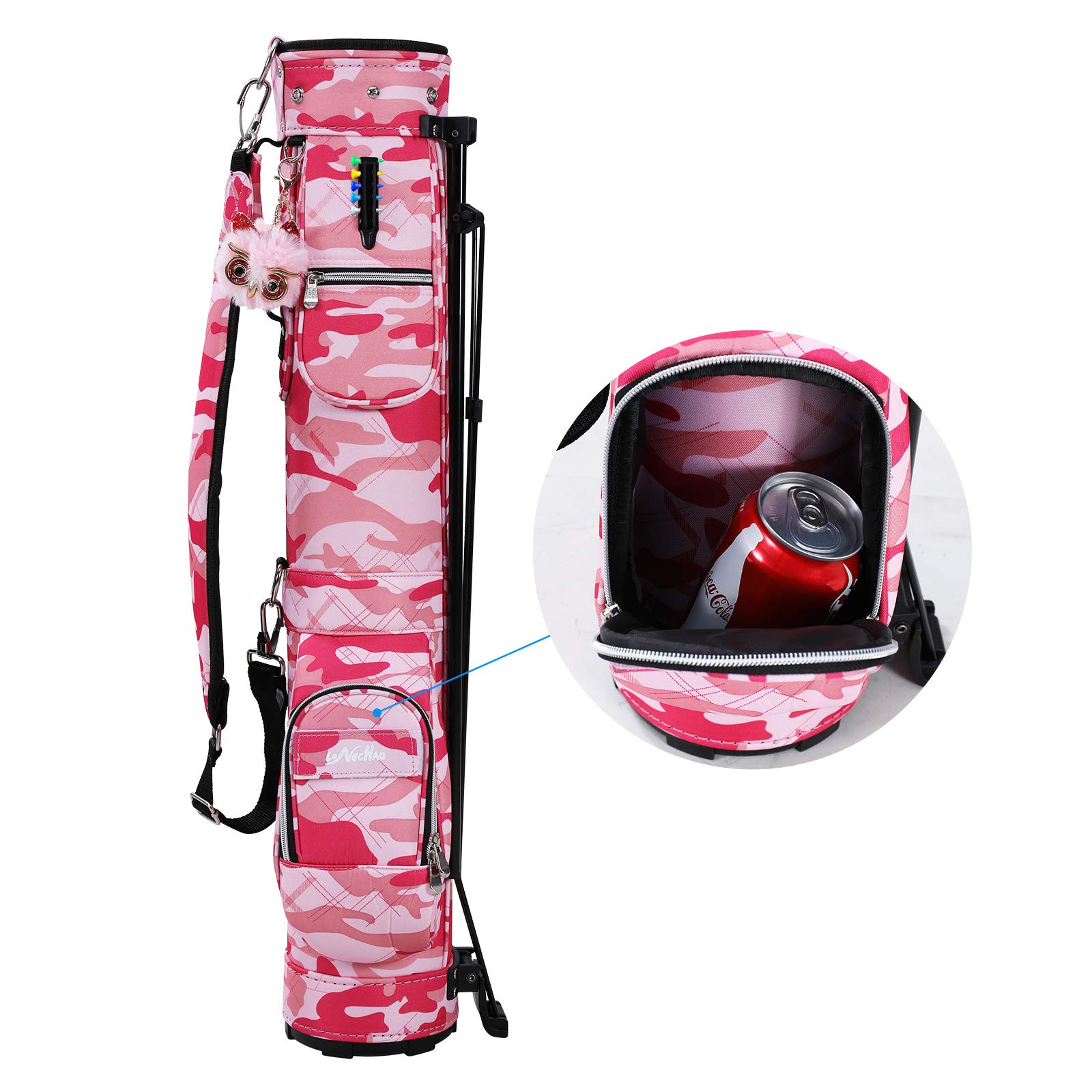 Sunday Golf Stand Bag with Travel Shoulder Strap - Lightweight Carry Golf Bag for Men & Women - Perfect for Weekend Golfers, Driving Range Practice & Travel